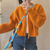 Zipper Knitted Sweater With A Girl's Early Autumn Short French Vintage Design Temperament Loose Jacket-Outfit