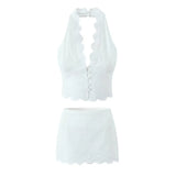 Homemade New Women's Clothing Hooking Neck Short Vests Small Short