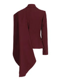 Toloer Trend Retro Ancola Infrared Set Autumn 2024 New Shawl Design Suit Collar Waist Small Suit-Outfit