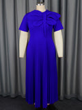 Elegant Waist-To-Threate Dress Rose-Red Large Bow Elegant Evening Dress