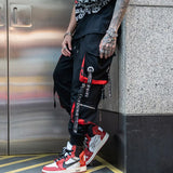 Pants Tide Brand Harlan Straps Trousers Men's Korean Version Of Hip-Hop Personality Loose Street Trend-Outfit