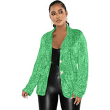 Toloer New Women's Casual Sequin Suit Jacket-Outfit