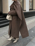 And Winter New Scarf Neckline Plus Long Hair Coat 2025 Fashion Lady's