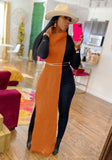 Turtleneck Side Slit Long Sweater Top 1028-0-Outfit