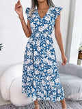 Shooting Spring And Summer Leisure Wood Ear Flowers Waist Dress Holiday Dress Women's