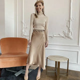 Satin High Waist Skirts Women 2021 New Soft Smooth Silk Office Lady Basic Midi Skirt Chic Elegant Glossy Long