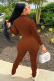 Winter Ribbed Zip Up Fitting Bodycon