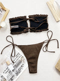 Toloer Single Swimsuit 2024 Split Swimsuit Sexy Swimsuit Solid Color Low Waist Bikini D693K-Outfit