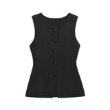 Homemade New Women's Classic Soft Buckle Vest Blouse