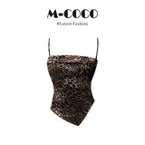 Little Wildcat Irregular Leopard Tectar Sling Vest Fashion Fishtail Ass Skirt
