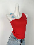 Toloer Color Lemon Yellow Vest Female Dopamine Wear With Stereo Flower Sling Handmade Hook Flower Diagonal Shoulder
