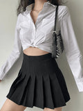 Basic Long Sleeve Button Blouse-Outfit