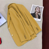 Toloer Autumn New Orange Suit Jacket Female Casual This Year Popular Small Fried Street Temperament Small Suit Female-Outfit