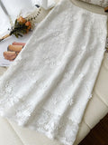 Three-Dimensional Flower Embroidered Lace Dress Girl Long Dress Women's European Goods Korean Women's Small Fragrant Style