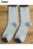 Autumn Winter Men Fashion Happy Small Lattice Cotton Socks Classic Solid Color All-Match Male Ventilation Business