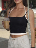 Contrast Color Tie Up Cami Top-Outfit