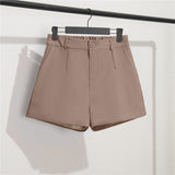 Toloer White Suit Shorts Female Black Summer Thin 2024 New Loose High-Waist A-Line Casual Wide-Leg Hot Pants-Outfit