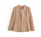 Women Blazers Set 2022 New Women's Office Suit Coat Vintage Long Sleeve Jacket Casual Female Tops And High Waist