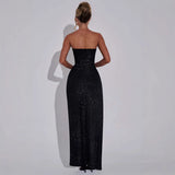 2025 New Style Temperament Sexy Body-Gender Flashy Twilight Open Skirt Dress