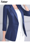 Women Single Button Blazers Business Office All-match Simple Temperament Soft Fashion Elegant Casual Work Streetwear