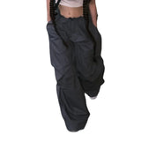 Toloer Retro Rock Hip Hop Sports Loose Slpants Spring / Summer 2023 New Drawrope High Waist-Outfit