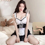 Tiffie Night Pledge Big Size Lingerie Sexy Uniform Seduction Small-Breasted Pajamas Maid Role-Playing