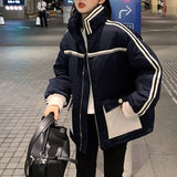Women Winter Short Coat Puffer Bomber Basic Goth Jacket Female Coat Loose Parka Plus Size Outerwear Snow Wear Harajuku