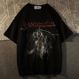 2022 New Butterfly Fairy Print T-Shirt Punk Goth Hip Hop Grunge Rock Y2K Round Neck Casual Summer Coat