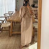 Toloer Women's 2024 New Vintage Tea With A Bubble Sleeve Shirt Suit Summer Dress-Outfit