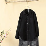Toloer Women's Lint-Tuff Long-Sleeved Shirt Women's Cotton Comfortable Solid Shirt Women's Clothing In Autumn
