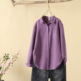 Toloer Women's Lint-Tuff Long-Sleeved Shirt Women's Cotton Comfortable Solid Shirt Women's Clothing In Autumn