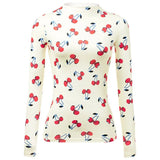 Sexy Thin Tight-fitting Fashion Moon Print Long Sleeves T-shirt 2022New Spring Summer Female Ice Silk Sunscreen