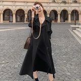 Brand New Fashion Women Trench Coat Beige Long Double-Breasted with Belt Spring Autumn Lady Duster Coat Female Outerwear