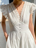 French Dress Women Summer White Long Dress Famous Small Fragrant Style Dress Shenzhen Nanyou Women's