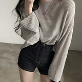 Toloer Ice Silk Sweater Women Summer 2023 New Loose Outside Wear Sunscreen Smock Versatile Air-Conditioned Top-Outfit