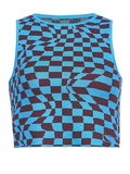 Checkered Print Crop Tank Top-Outfit