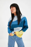 Trendyol Upright Collar Jacquard Knitwear Sweater