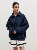 Hoodie 2024 Autumn Winter Female Neutral Fashion Street Trend Loose Lapel Zipper Hoodie-Outfit