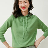 Toloer New Long-Sleeved Hoodie Sweater Women's Pullover Hoodie Loose Casual Short Top Hoodie Bottom Sweater-Outfit