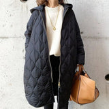 2022 Fashion Trend Autumn/Winter Elegant Popular Simple Hooded Mid-length Padded Women Coat Thick Down Cotton