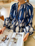 Spring New Embroidery Holiday Style French Shirt Women's Long-Sleeved Design Sense Of Shenzhen Nanyou Women's