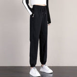 Toloer Pants Korean Version Loose Thin Students Tied Everything Ins Trend Casual Pants Autumn Women's Pants-Outfit
