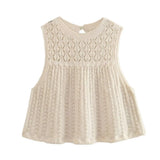 Mesh Knitted Blouse Mesh Jacquard Mini Skirt Set-Outfit