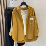Pocket Shirt Long-Sleeved Top 2025 Spring And Autumn Casual Loose Folded Shirt Jacket