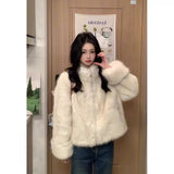 And Winter Plush Coat Women's Collar Plush Gentle Wind Loose Warm Set Of Short