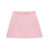 Homemade New Women's Classic Short Sleeve Knitted Blouse Flat-Pin Miniskirt