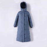 2022 Fashion Korean X-length Long Puffer Bomber Jackets Women Oversize Parka Plus Size Female Coat Basic Snow Wear Hood