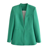 Women Blazers Set 2022 New Women's Office Suit Coat Vintage Long Sleeve Jacket Casual Female Tops And High Waist