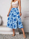 Toloer Independently Designed And Shot The New Women's Summer Casual Floral Print Skirt-Outfit