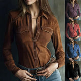 Women's New Women's Fashion Casual Cotton Shirts Women's Long Sleeves Loose Thin